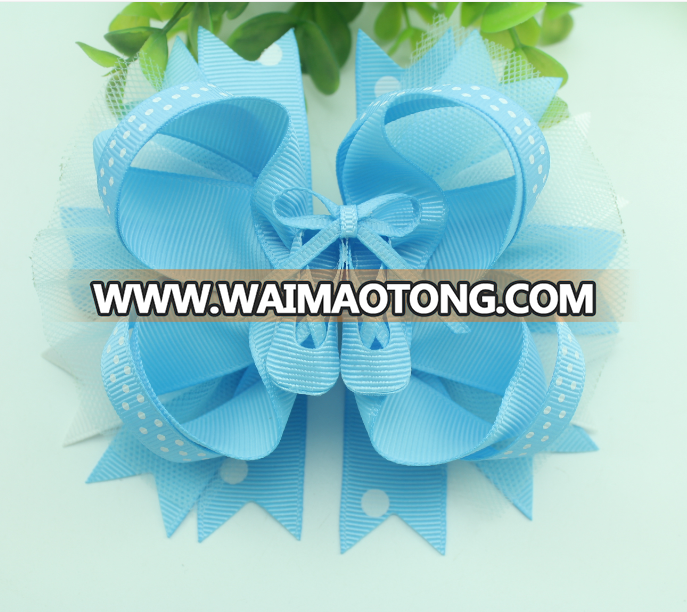 Baby blue Dance bow Blue Mist Ballerina Slippers Hair Clip